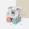 Toothpaste Dispenser Toothpaste squeezer Toothbrush Holder No Drill Wall Mount Bathroom Storage Rack Bathroom Accessories Sets T200506