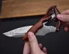 High Quality Damascus Mechanical Folding Knife VG10-Damascus Steel Drop Point Blade Rosewood Handle EDC Pocket Knives