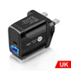 PD18W Mobiele Telefoon Chargers Plug USB-oplader Kabeloplader Compatibel QC3.0 Snelle lading met LED voor EU / VS / UK