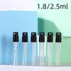 Vuoto da 1,8 ml 2,5 ml Tasca per profumo Flacone per campioni Mini Bottiglie spray in vetro con atomizzatore nero