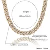 Bijoux pour hommes Hip Hop glacé chaîne à maillons cubains rappeur collier de créateur de luxe diamant ras du cou véritable plaqué or 14 carats très Bling Chri1749398