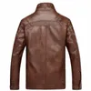 Chaquetas de cuero para hombres Abrigos de lana cálidos de invierno Ropa exterior gruesa Cremallera Motocicleta Masculina PU Ropa exterior Negocios Chaqueta de piel de invierno 201128