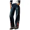 Frau Hosen Femme Pantalon Mode Gedruckt Jeans Casual Lange Hosen Mode Druck 201223