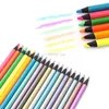12pcs crayons de couleur non toxiques métalliques + 6 crayons de couleur fluorescente pour dessin esquisse Y200709