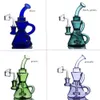 Recycler Booreilanden Blauw Stereo Matrix Perc Waterpijpen Dikke Glazen Waterpijpen Roken Heady Dab Bongs Waterleidingen 14mm joint