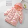 giacca con cappuccio per bambini Bright face down giacca per ragazze autunno inverno abbigliamento Ragazzi ragazze 3-10 anni cappotto per bambini LJ201203