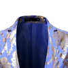 Men's Suits & Blazers Mens Gold Floral Foil Print Suit Blazer Jacket Men Slim Fit One Button Nightclub Tuxedo Party Stage Singers Clothes