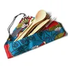 Портативный нож пикник натуральный многоразовый соломенная ложка вилка для еды кухонная утварь бамбуковые столовые приборы набор оптом