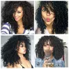 Afro Kinky Curly Syntetisk peruk 45cm 18 tum Simulering Human Hair Wigs Hårstycken för svartvita kvinnor K143