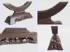 Traditional Antique Chinese Style Ebony Wooden Display Base Carved Bracket Crafts Stand Ornaments Home Office Decoration