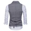 Herenvesten Merkpak Vest Men Jacket Mouwloos Beige Gray Brown Vintage Tweed Fashion Spring Autumn Plus Size Waistcoat Guin22