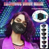 LED Voice Control Activated Luminous Face Mask for Adult Glow in The Dark Face Mask Festival Party Rechargeable Light Mask T9943