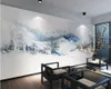 Beibehang personnalisé papier peint élan de montagne paysage artistique d'encre abstrait chinois voler oiseau canapé TV mur de fond 3d