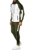 Men's Tracksuit Set Man Jogging Suit Casual Colorblock Stripe Sweat Suits Grey Gym Clothes Spring Autumn Male Sets Sportswear 201109