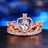 Cluster Anneaux 2022 Mariage de fiançailles Zircone Cumbic Silver / Gold Rose Color Cz Stone Ring Jewelry for Women Wholesale