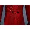 Kırmızı Erkek Tailcoat Redingote Longue Homme Vintage Takım Elbise Ceket Uzun Smokin Vintage Erkekler Elbise Ceketler Smokin 201106