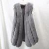 OftBuy Real Fur Vest Coat Winter Jacket Women NaturalFox Fur Outerwear厚い暖かい新しいファッションウエストウェアラグジュアリー