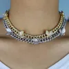 new 10mm iced out bling cz Miami cuban link chain Butterfly charm choker cz Luxury necklace women Hip Hop jewelry7801611