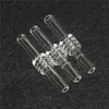 DHL Rökning Domeless Real Quartz Tips 10mm 14mm 18mm Joint Straw Drip Tip Nail Dab Rig Glass Water Bong