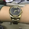 New Watch Men Automatic 18K Gold Sapphire Glass 스테인리스 스틸 자동 기계적 남성 시계 스포츠 남성 손목 시계 2412