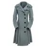 Col rabattu taille haute taille mince trench-coat pour femmes couleur unie automne vêtements d'extérieur femme pardessus streetwear outwear1