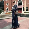 Aperto Dubai Abaya Kimono Cardigan Musulmano Abito Hijab Caftano Abaya Abbigliamento islamico per le donne Caftano Marocain Qatar Robe Musulman