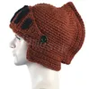 Nouveau chevalier tricoté chapeau hiver gladiateur style chapeau tricoté à la main casquette joint extérieur coupe-vent chaud chapeau 5 Style DB060