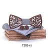 Wooden Bowtie set 9 styles Handkerchief Bow tie cufflinks for men business Chirstmas Gift free TNT DHL FEDEX