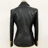 Nouveaux design d'hiver d'hiver blazer veste pour femme boutons métalliques de métal à double boutonnage Blazer en cuir Synthétique à double boutonnage Blazat 201023