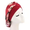 Bonnet de couchage imprimé Floral à large bande, doux, pour Salon de voyage à domicile, tissu en soie imité, Turban croisé pour femmes, soins capillaires