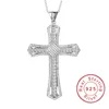 Mode Big 925 Sterling Argent Exquis Bible Jésus Pendentif Collier pour Femmes Crucifix Charme Pave Simulé Diamant Bijoux3233709