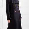 새로운 영국 봄 겨울 여성 대형 더블 브레스트 군사 양모 롱 코트 여성 겉옷 Manteau Femme Abrigos Mujer 201103