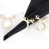 10pcs Christmas table tissue ring decorations for home reindeer horn Napkins navidad xmas decor natal Noel Y201020