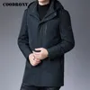 Брэнд куврони мужская зимняя куртка мода повседневная капюшка