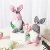 Feestelijke Pasen Gnome Pluche Bunny Decoraties Handgemaakte Poppen Cadeaus Voor Kinderen Lente Elf Thuis Woonkamer Ornamenten XBJK2202