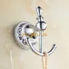 Robe HookClothes Hook zinc & ceramic Construction with Chrome finishBathroom hook Bathroom Accessories YT11802 Y200108