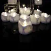 Minuterie Led bougies 12 pièces, bougies chauffe-plat à piles scintillantes blanc chaud, fausses bougies en plastique Halloween sans flamme avec minuterie H1222