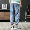 Jeans masculinos soltos calças lavadas tridimensionais cintura de alfaiate denim homens tendência grande tamanho grande 28-42