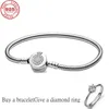 Fit Original 925 Sterling Silver Siatki Bransoletka Okrągły Kształt Wąż Charm łańcuchowy Pando fo 220218