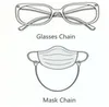 Groothandel slangvormig metalen gezichtsmasker, brilketting, koord, nekkoord, bevestigingsband met karabijnsluiting
