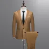 Abito da uomo con bottoni sottili Abito in puro colore Blazer Host Show Jacket Coat Pant # 4D26