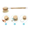 Natural Wooden Long Handle Pan Pot Brush Dish Bowl Washing Cleaning Brush Heads Household Kitchen Cleaning Tools JJB14093