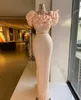 Elegant Sheath Evening Dresses Lace Appliques High Neck Ruffle Cap Sleeve Prom Gowns vestido de novia CG001273c