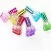 new Colorful Skull Glass Perfume Bottle Whole Essential Oil Perfume Bottle Spray Bottles 8ml Plating Cap with Double Silver Ri1222570