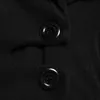 Rosético Gótico Largo Trench Coat Black Slim Asimetric Sapa Cuello Botón Elegante Otoño Invierno Vintage Goth Outwears 201031