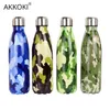 Akkoki 500ml Camouflage Boccette sottovuoto in acciaio inossidabile Thermos Bottiglia sportiva Thermocup Bottiglia termica per termocoppia acqua Y1223