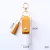 Hand Sanitizer Party Favor Läder Tassel Case Keychain Parfym Spray Tom Bottle Leather Case Key Chain