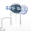 Bong en verre Pyrex coloré fumant à la main à fines rayures couverture d'huile Carb Cap bulle boule haut plates-formes d'huile portable conception innovante outil de bol à quartz