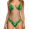 Новые женщины 039s Sexy Sexy Cwimsuit Melon Fruit Shell Print Print Supt Color Color Lady039S Бикини ананасовые купальники1020629