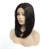 Black Color Full Straight Synthetic Hair Lace Front BOB Wigs Simulation Human Hair Wig perruques de cheveux humains